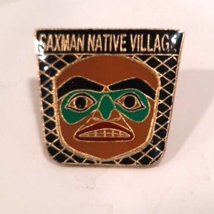 Vintage Saxman Native Village Alaska Ketchikan Enamel Souvenir Pin Badge... - $7.16