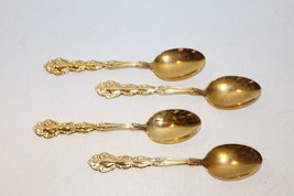 Vintage Oneida Community Beethoven Gold Electroplated Flatware - 4 Spoons (B) - £16.70 GBP