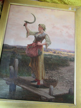 Oldrich Farsky (Czechoslovakia 1860 -1930) Young Woman In The Field Original - £741.52 GBP