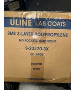 Case Of 3 Layer Uline Lab Coats White Color. 25 Pc/case Size 3xl - $48.51