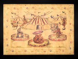 Vtg Resin Dresser or Counter Top Protector Juego del circo (Circus Game)... - $74.99