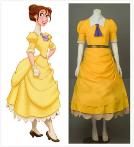 Tarzan Jane Porter Yellow Cosplay Costume Adult Ball Gown Halloween Part... - $88.50