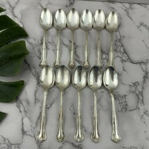 National Silver Co Queen Elizabeth Silverplate Tea Spoons Lot of 11 Flat... - $32.20 CAD