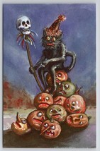 Halloween Matthew Kirscht Heavy Hang The Head Cat Skull JOL 2023 Ltd Postcard MK - £31.93 GBP