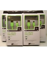 (SET OF 5) 3 FT. MICRO USB CABLE  MOBIL ESSENTIALS, SYNC AND CHARGE, MIC... - £16.15 GBP