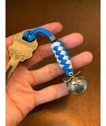 Custom Paracord Keychain: "Future Cat" Brass Bead Paracord Key Fob - $46.99