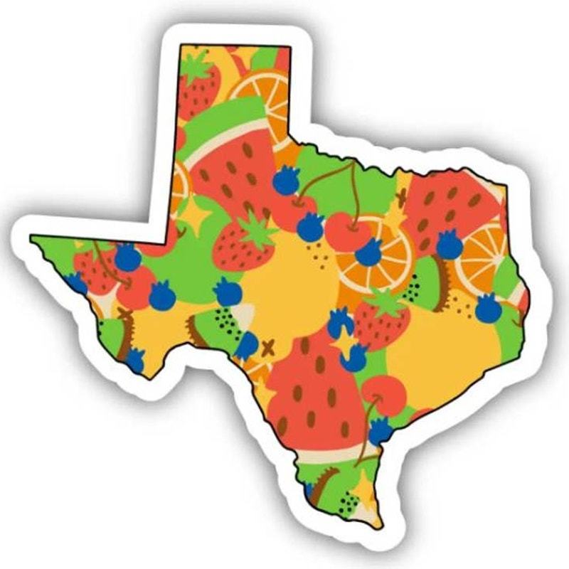Fruit Texas Vinyl Sticker - $3.96