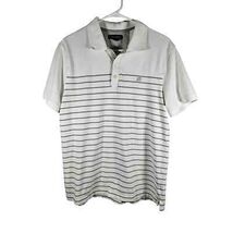 Banana Republic Men's Short Sleeve Polo Shirt White Gray Logo Cotton Ble... - $20.36