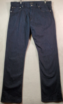 Polo Ralph Lauren Jean Men Size 36/32 Navy Denim Pockets Straight Leg Flat Front - $45.02