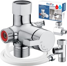 Sontiy Mixing Hot And Cold Bidet Valve Kit, 4-Way Warm Bidet T-Adapter, Metal - £63.29 GBP