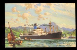 ca0061 - Blue Funnel Cargo Ship - Anchises class - Walter Thomas artist ... - $2.54