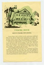 Uniacke House Brochure Mount Uniacke Nova Scotia  - £14.20 GBP