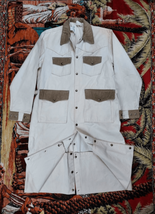 1980s Country Western Cowboy Duster Rodeo Horseman Cotton Canvas Riding Coat Med - £114.13 GBP