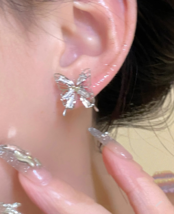 Broken star butterfly earrings Korean super fairy retro hollow zircon ea... - £15.53 GBP