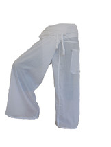 FISA29 white Fisherman Pants Fisher Wrap Thai Yoga pants trousers Sport Relax - $16.99