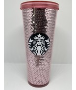2017 Starbucks Pink Rose Sequin Tumbler Cup 24oz Venti Cold Cup Tumbler - $25.48