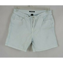 Roz &amp; Ali Blueish White Denim Beaded Jean Booty Shorts Size 16 - $14.84