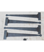 4 HUGE Strap T Hinges 24&quot; Tee Hand Forged Gate Barn Rustic Medieval Iron... - £106.99 GBP