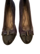 Hush Puppies soft style high heel grey animal print bow 7.5 women shoes - £10.96 GBP