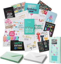 Mr. Pen Assorted Color Birthday Cards, 20 Pack, 4 X 6 Inches, Blank Inside, Incl - £9.02 GBP