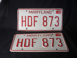 1980 Old Vtg Antique Collectible HDF 873 Maryland License Plate Historic - £31.81 GBP