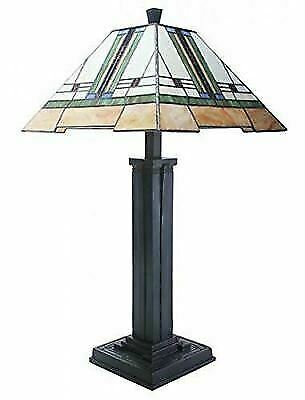 Frank Lloyd Wright 28" Mission Style Art Glass Table Lamp