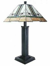 Frank Lloyd Wright 28&quot; Mission Style Art Glass Table Lamp - £223.53 GBP