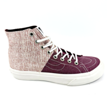 VANS Sk8 Hi Decon SPT (Stripes) Washed Burgundy Womens Size 6 Casual Sneakers - £31.93 GBP