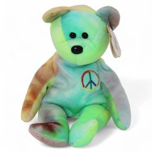Ty Beanie Baby Peace Bear 1996 Multicolor Plush With Peace Sign Embroide... - £14.69 GBP
