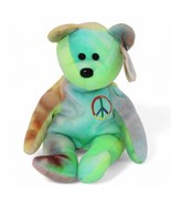 Ty Beanie Baby Peace Bear 1996 Multicolor Plush With Peace Sign Embroide... - $26.74 CAD