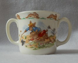 Royal Doulton Bunnykins Hug-a-Mug 2 Handle Albion Shape Cup - Windy Day EUC - £15.97 GBP