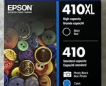 Epson 410XL Black 410 Color &amp; Photo Black T410XL-BCS Exp 2026 Sealed Ret... - $59.98