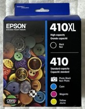 Epson 410XL Black 410 Color &amp; Photo Black T410XL-BCS Exp 2026 Sealed Ret... - £47.53 GBP