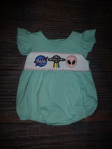 NEW Boutique Baby Girls NASA UFO Alien Bubble Romper Jumpsuit - £8.85 GBP