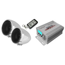 Pyle Motorcycle Speaker and Amplifier System - 100 Watt Weatherproof w/Two 3" Wa - £103.80 GBP