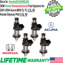 4Units Genuine Flow Matched Fuel Injectors for 2001, 2002, 2003 Acura CL 3.2L V6 - £73.79 GBP