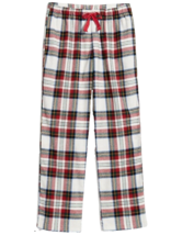 Old Navy Womens XL Flannel Pajama Pants White Tartan Plaid Christmas Winter Xmas - £15.71 GBP