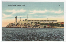 Morro Castle Lighthouse Havana Cuba linen postcard - £4.27 GBP