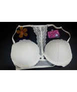 Women XHILARATION WHITE Lace Racerback Underwire Push Up Front Clasp Bra... - $13.02 CAD