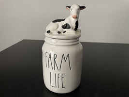 RAE DUNN &quot;Farm Life&quot; baby Holstein dairy COW lid canister - £45.38 GBP