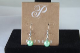 Plunder Earrings (New) Green Bead Earrings - 1&quot; Drop - £7.31 GBP