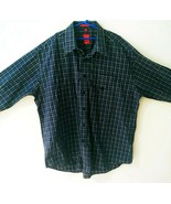 Oscar De La Renta Vintage Men&#39;s Plaid Long Sleeve XL Shirt Fabric Made i... - £23.45 GBP