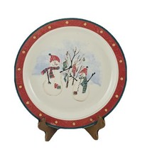 Royal Seasons Stoneware Snowmen Dinner Plate 10.25” Yellow Dot RN2 Retired - £12.37 GBP