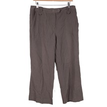 Larry Levine Stretch Capri Pants 12 Womens Gray Casual Pockets Belt Loops Button - $17.68