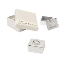 Bambino Baby Christening Gifts. Silverplated First Curl Keepsake Box wit... - $48.00