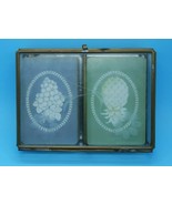 Hallmark Playing Cards Double Set with Decorated Glass Case - Very nice ... - £7.96 GBP