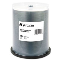 Verbatim CD-R 700MB 52X White Inkjet Hub Printable Recordable Media Disc - 100pk - $40.84
