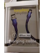 12 Heyday Made for iPhone Charging To USB Cable 6ft Braided Metallic Dar... - $54.33 CAD