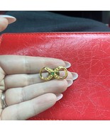 Gold Infinity Brooch with Green Gem - $20.57 CAD