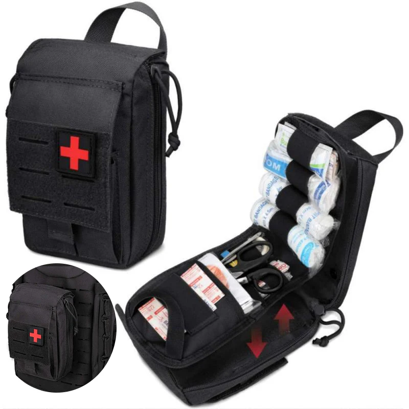 Outdoor Tactical Medical Kit First Aid Tourniquet Package Molle Militar Tool Bag - £21.91 GBP